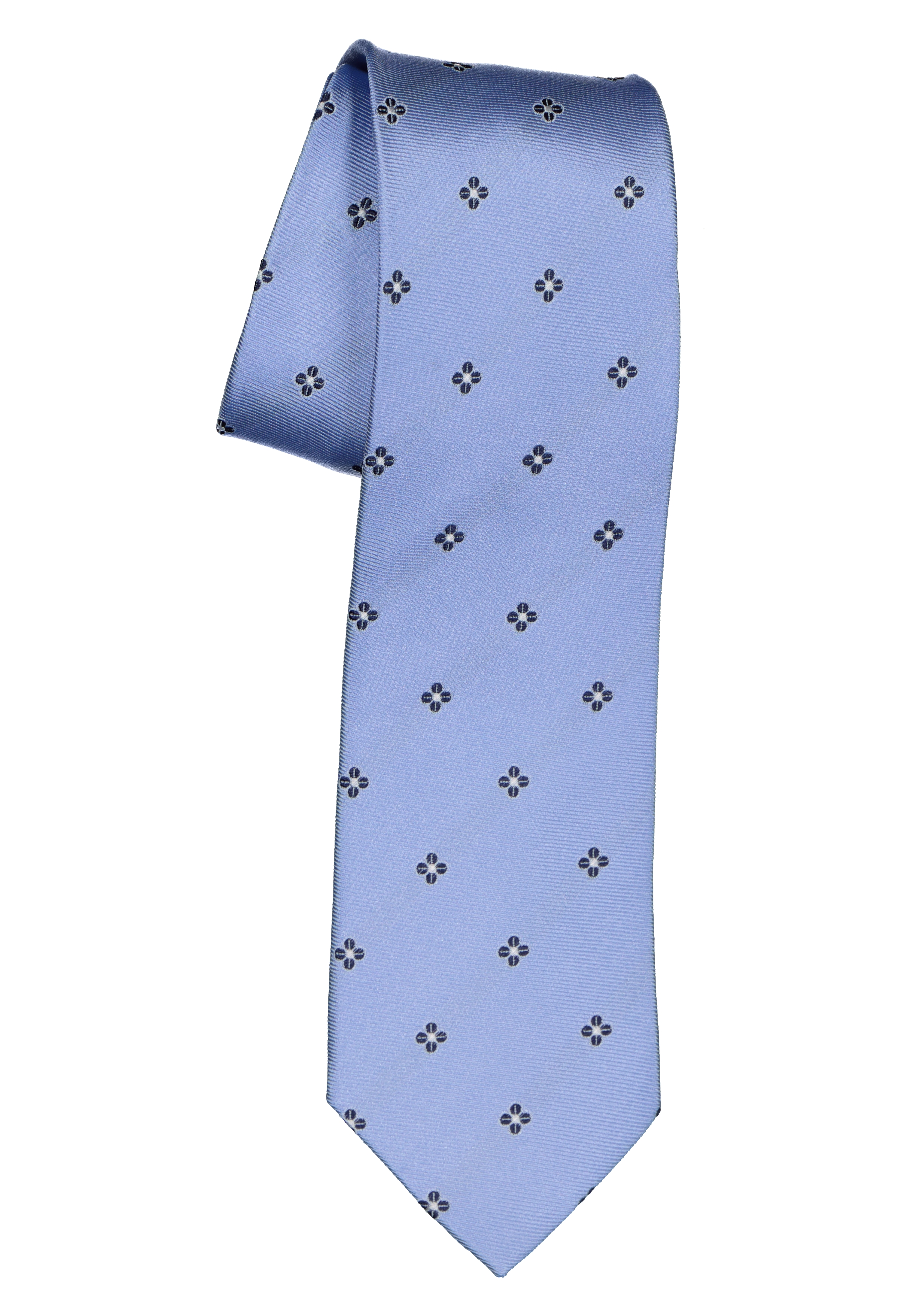 Michaelis  stropdas, zijde, lichtblauw met donkerblauw en wit dessin