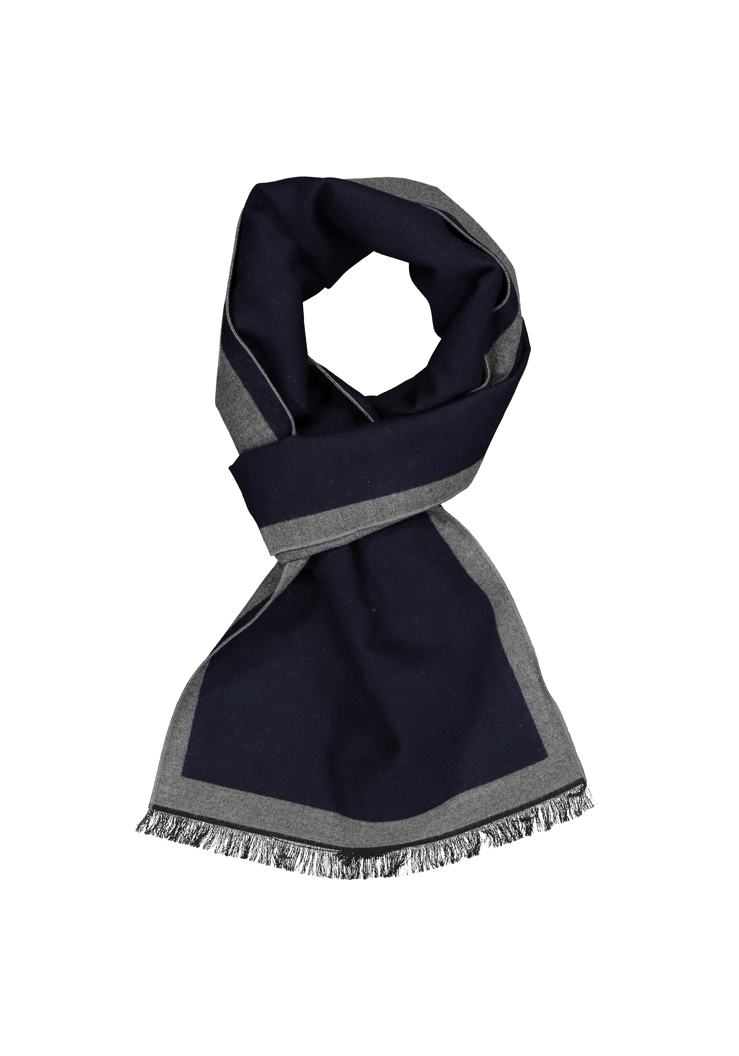 Michaelis  heren sjaal, navy blauw met grijs