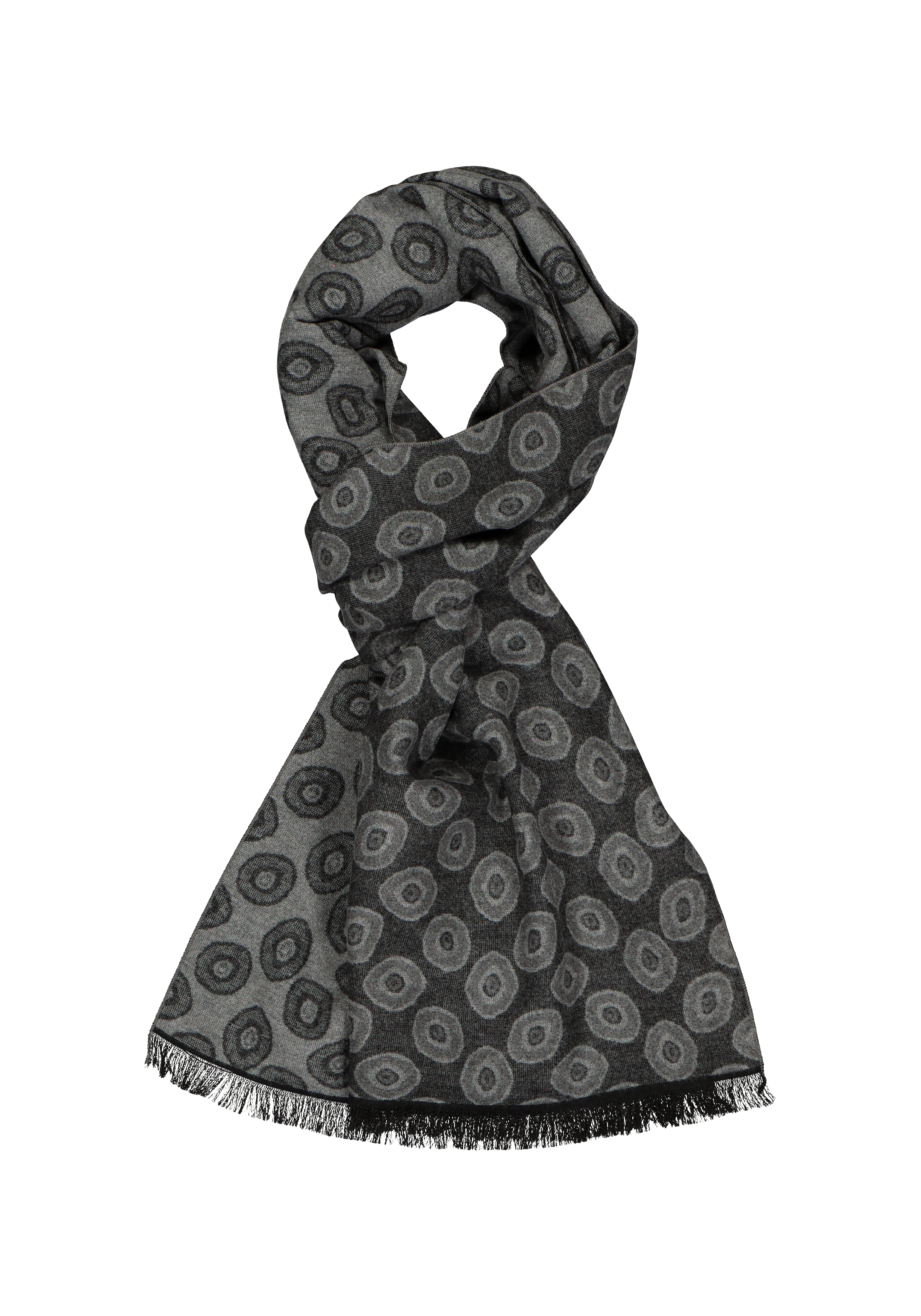 Michaelis  heren sjaal, zwart met grijs dessin