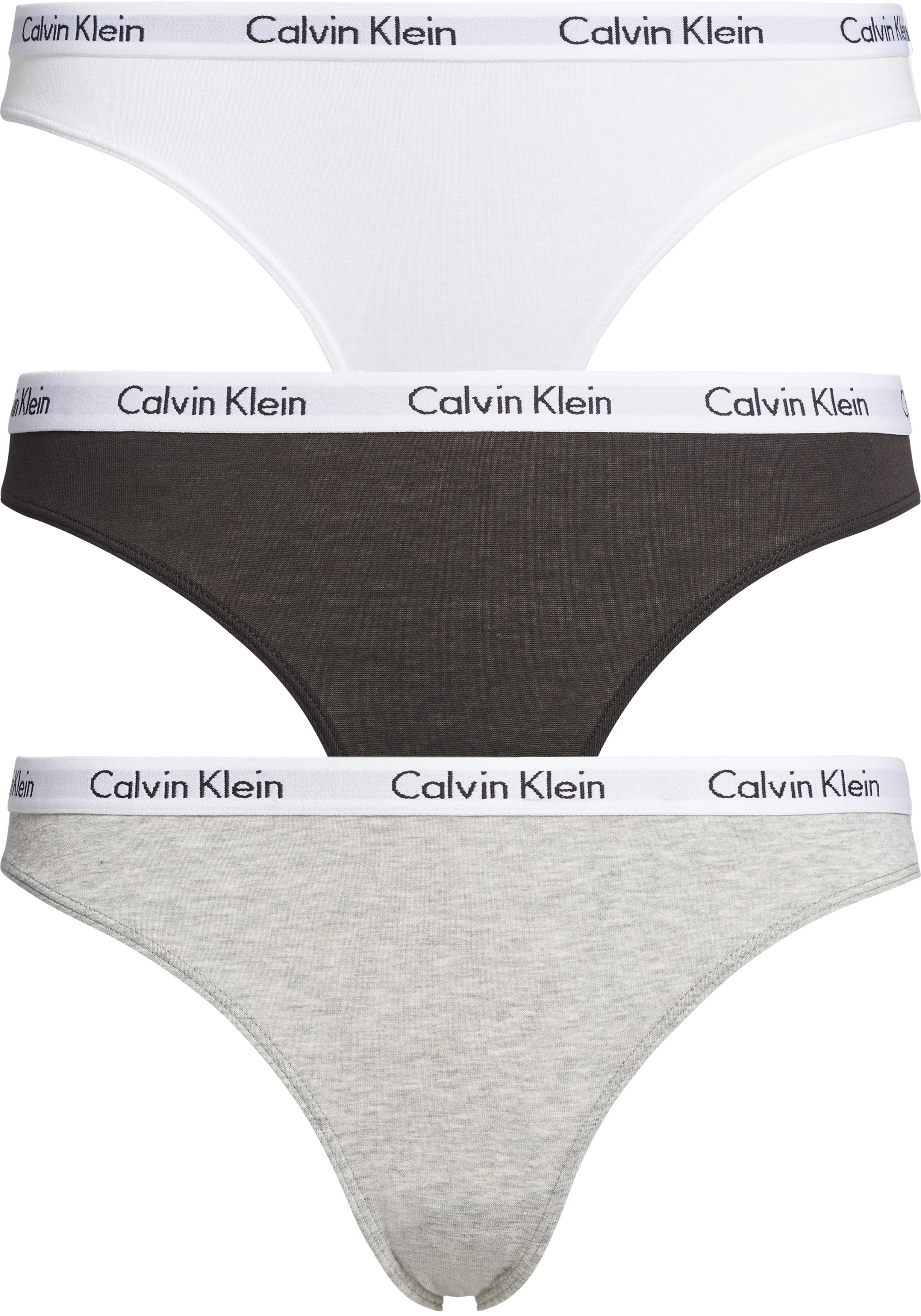 Calvin Klein dames slips (3-pack), zwart, wit en grijs