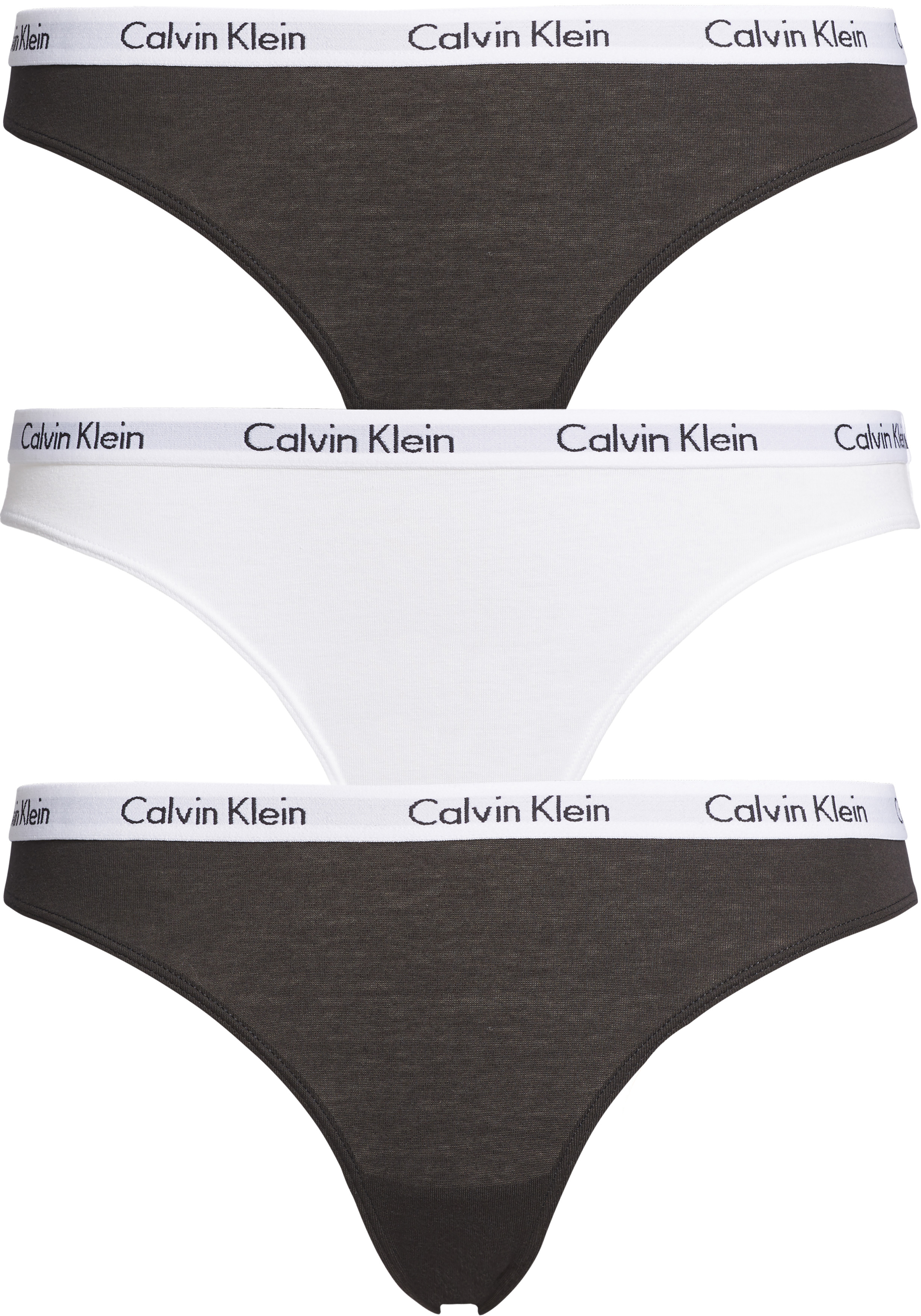 Calvin Klein dames slips (3-pack), zwart, wit en zwart