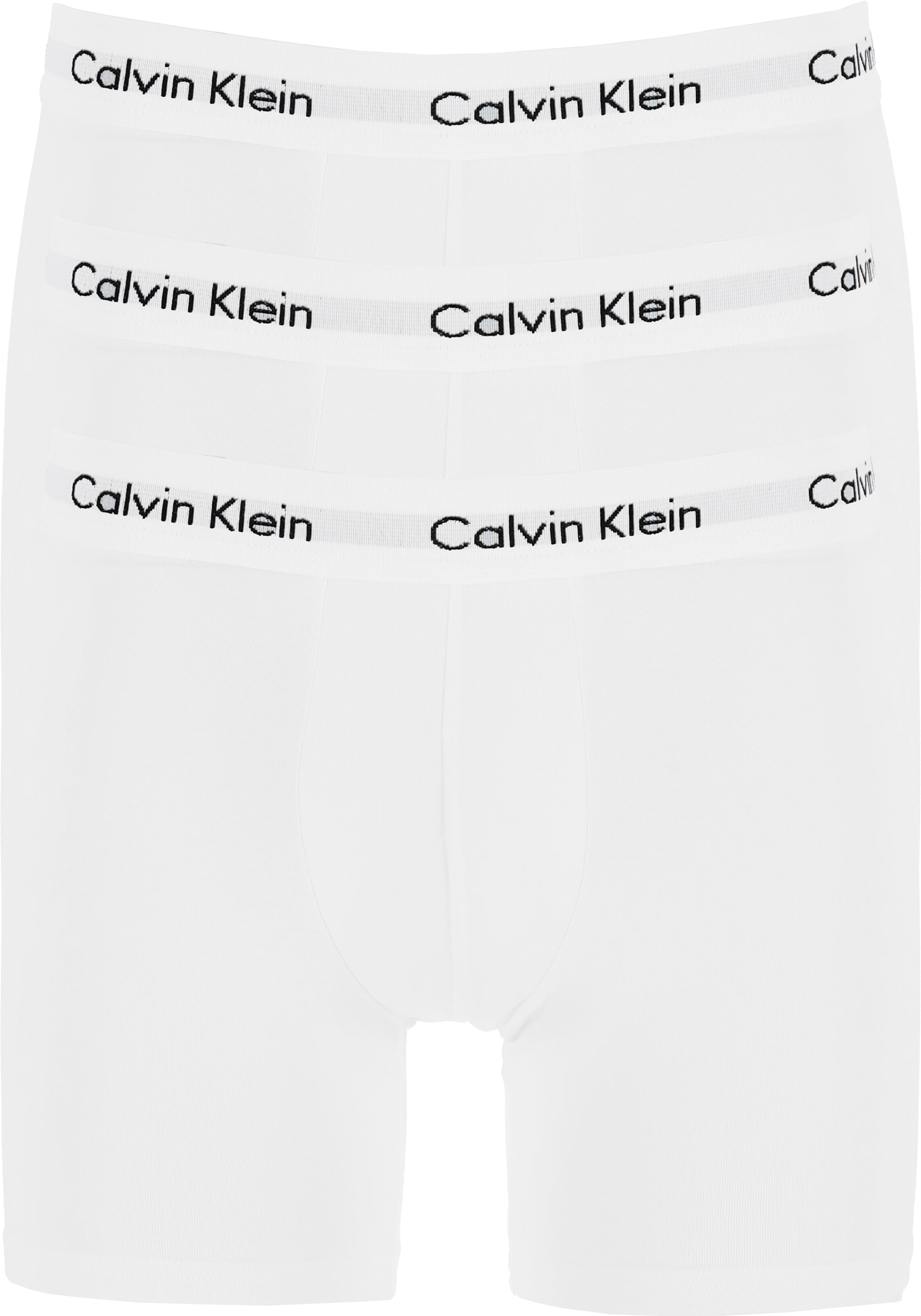 Calvin Klein Cotton Stretch boxer brief (3-pack), heren boxers extra lang, wit 