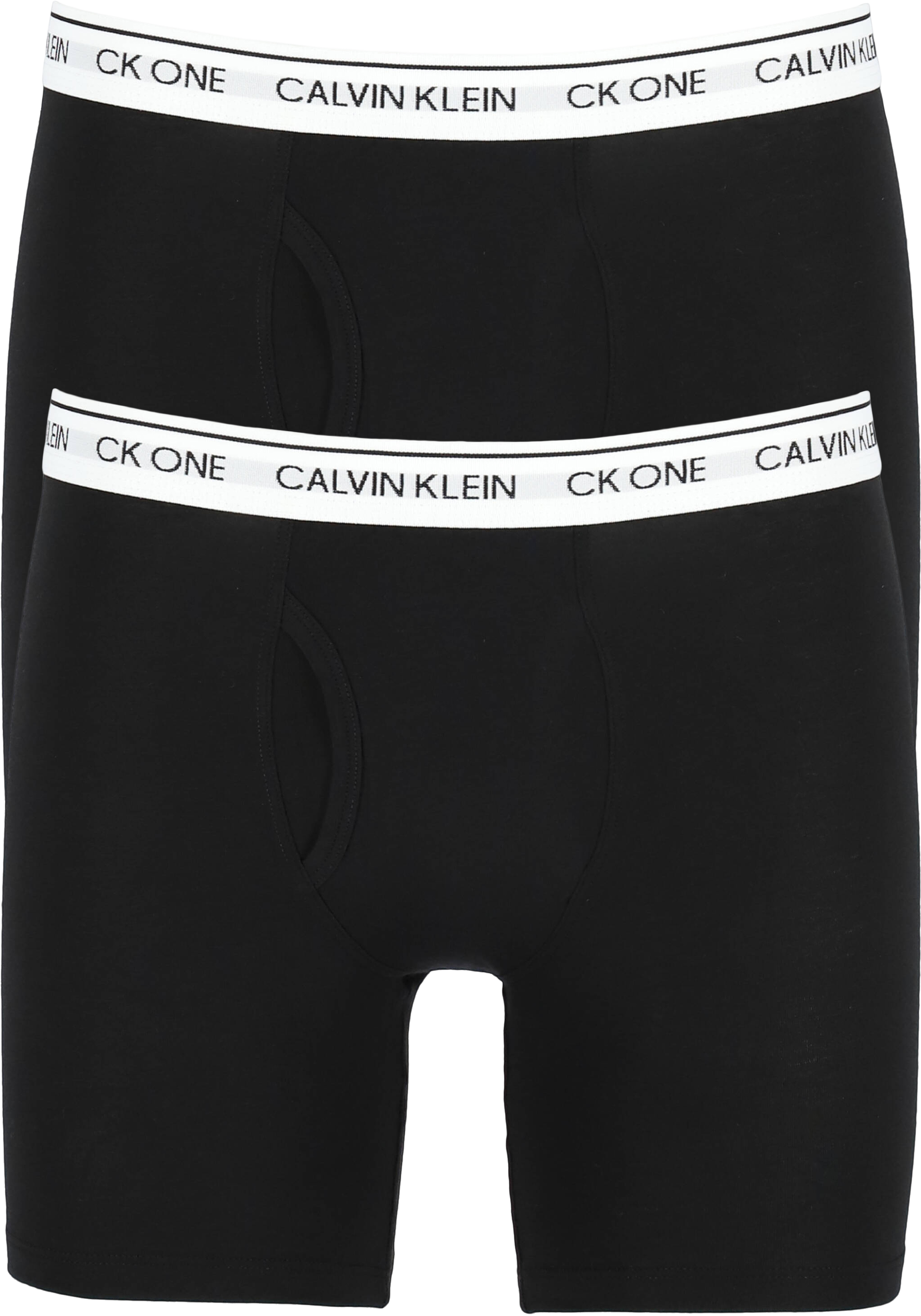 Calvin Klein CK ONE Cotton boxer brief (2-pack), heren boxer lang met gulp, zwart