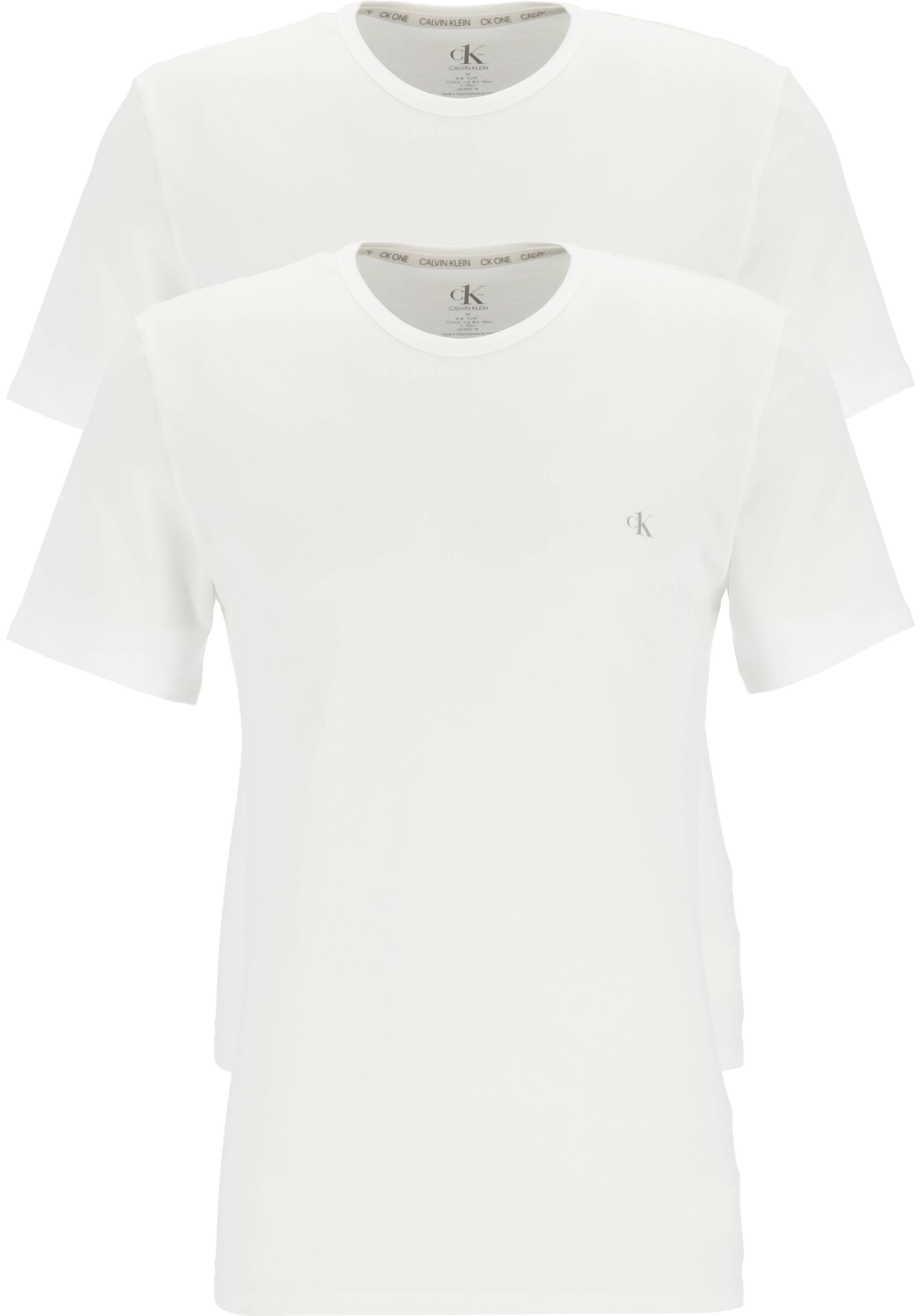 Calvin Klein CK ONE cotton crew neck T-shirts (2-pack), heren T-shirts O-hals, wit