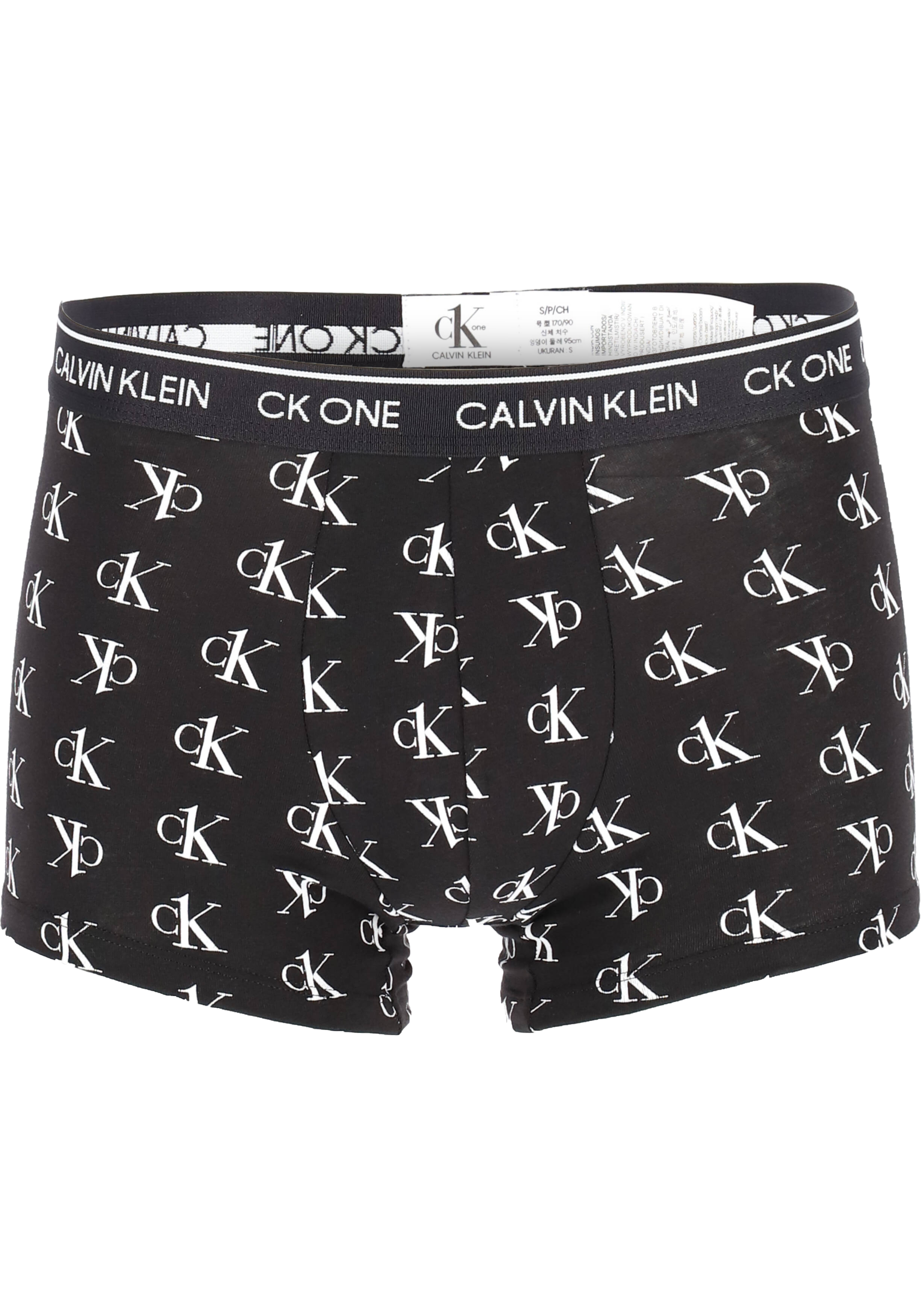Calvin Klein CK ONE Cotton trunk (1-pack), heren boxer normale lengte, zwart met logo print