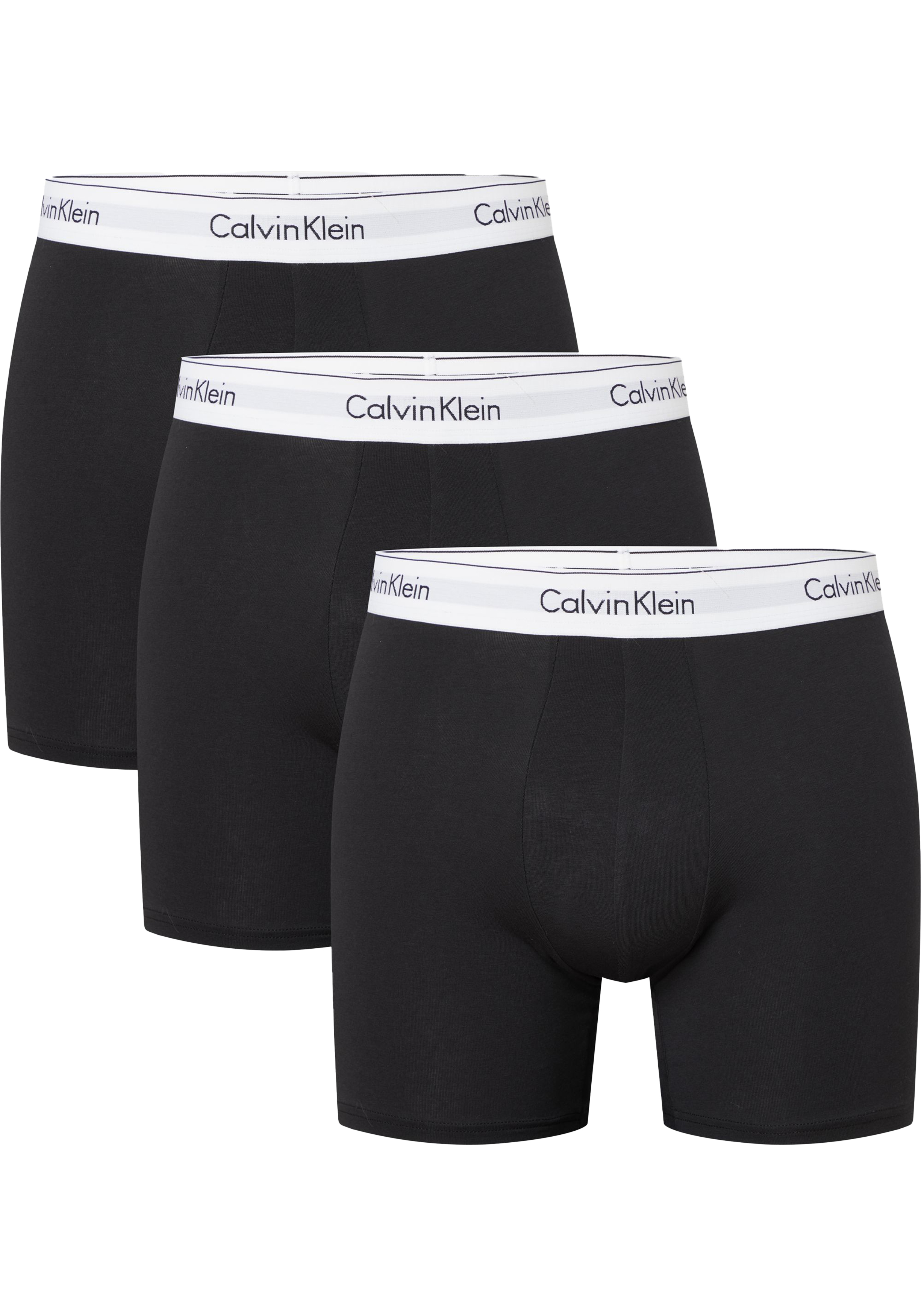 Calvin Klein Boxer Briefs (3-pack), heren boxers extra lang, zwart