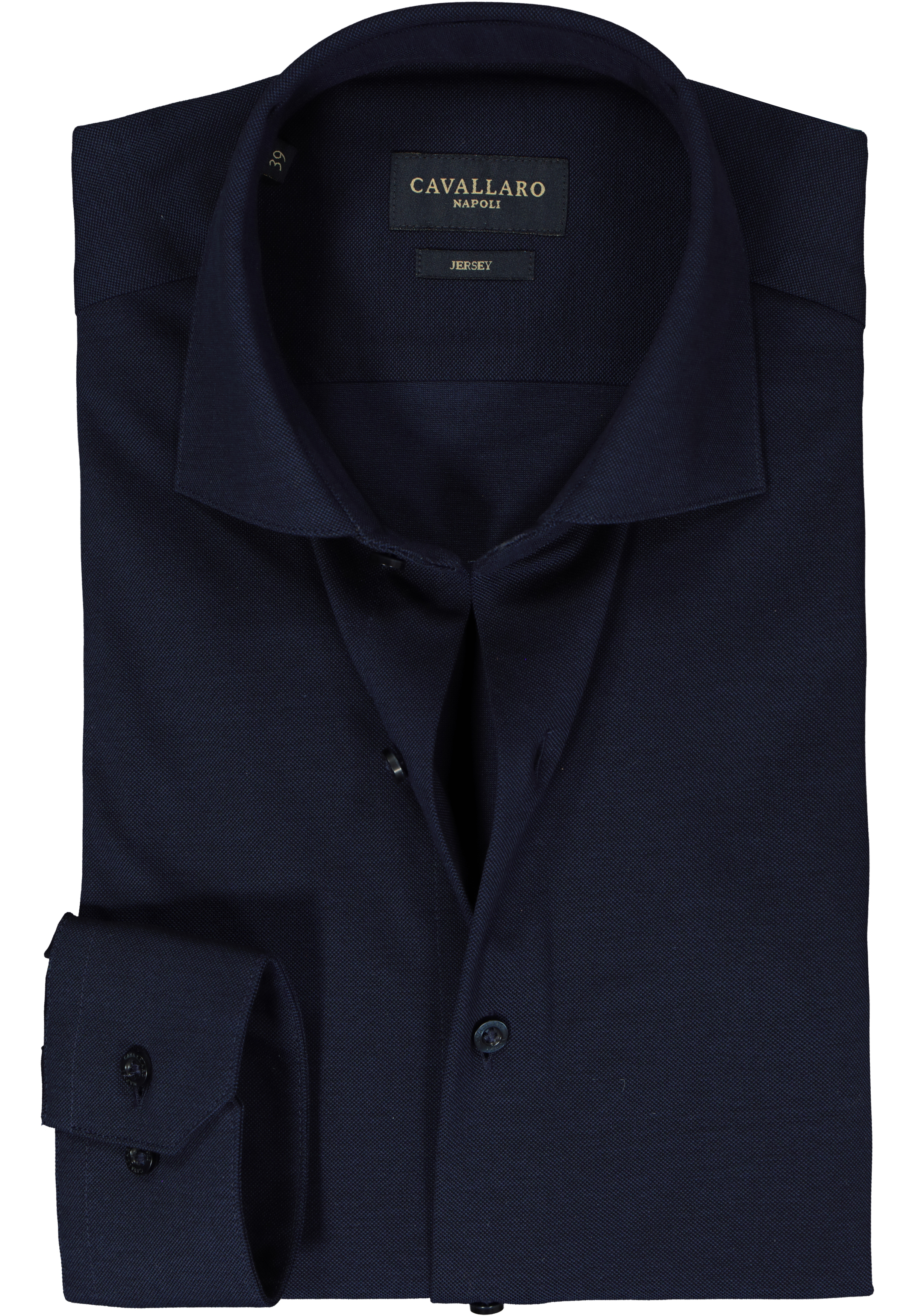 Cavallaro Napoli slim fit overhemd, tricot, donkerblauw