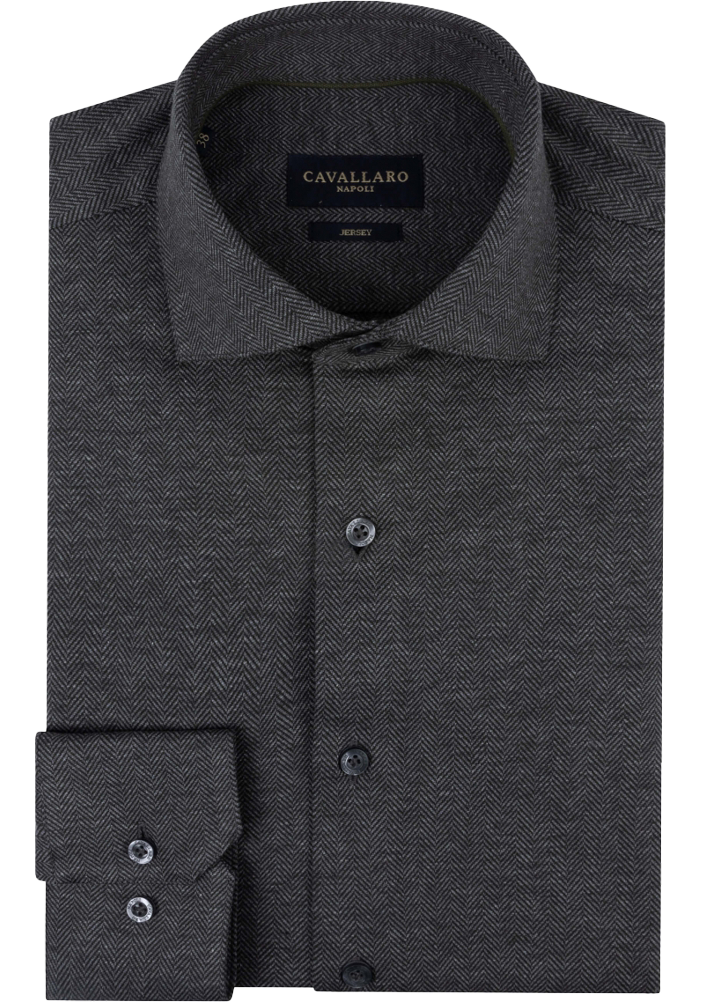 Cavallaro Napoli Briziano slim fit overhemd, tricot, groen