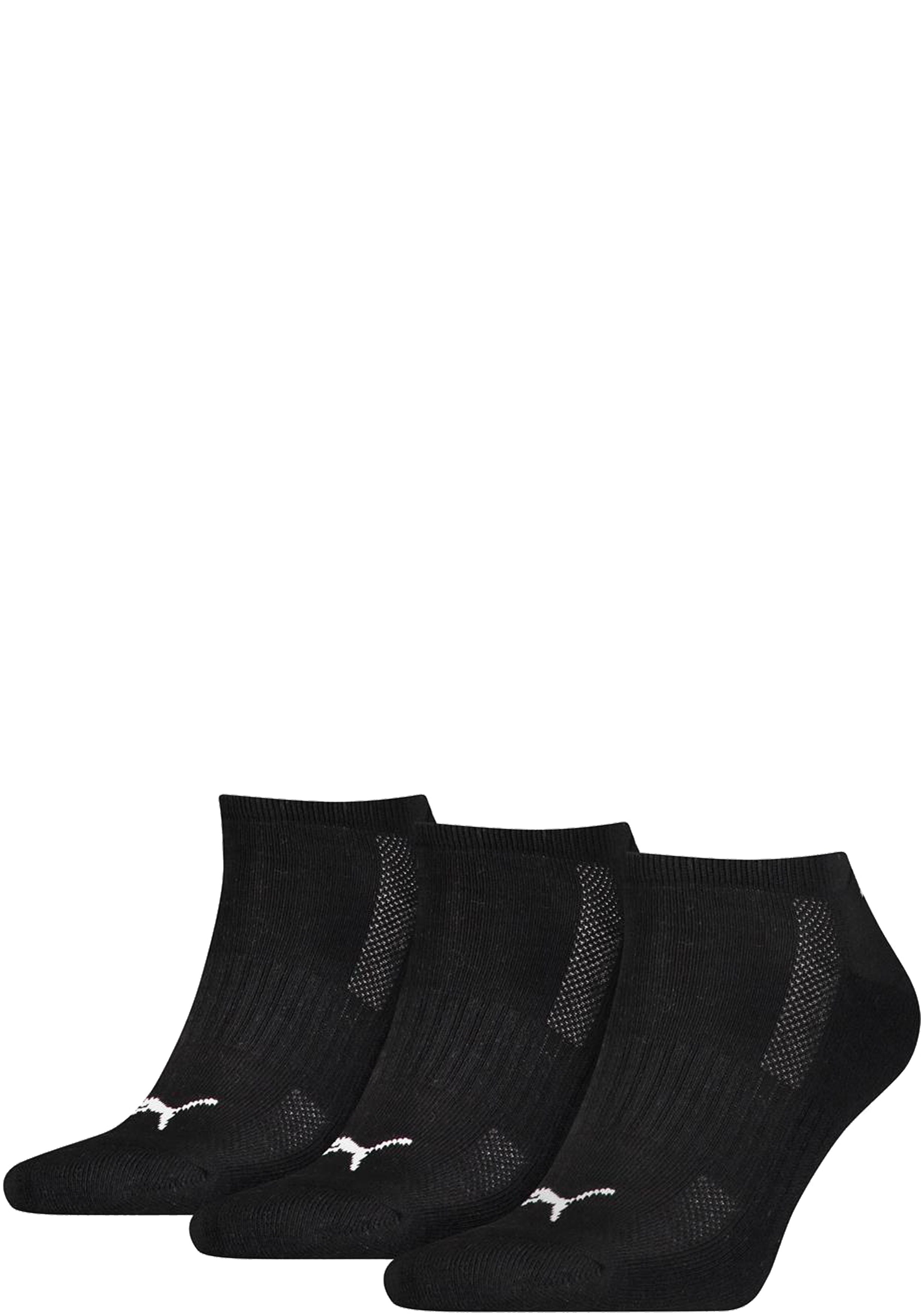 Puma Cushioned Sneaker Unisex (3-pack), unisex enkelsokken, zwart