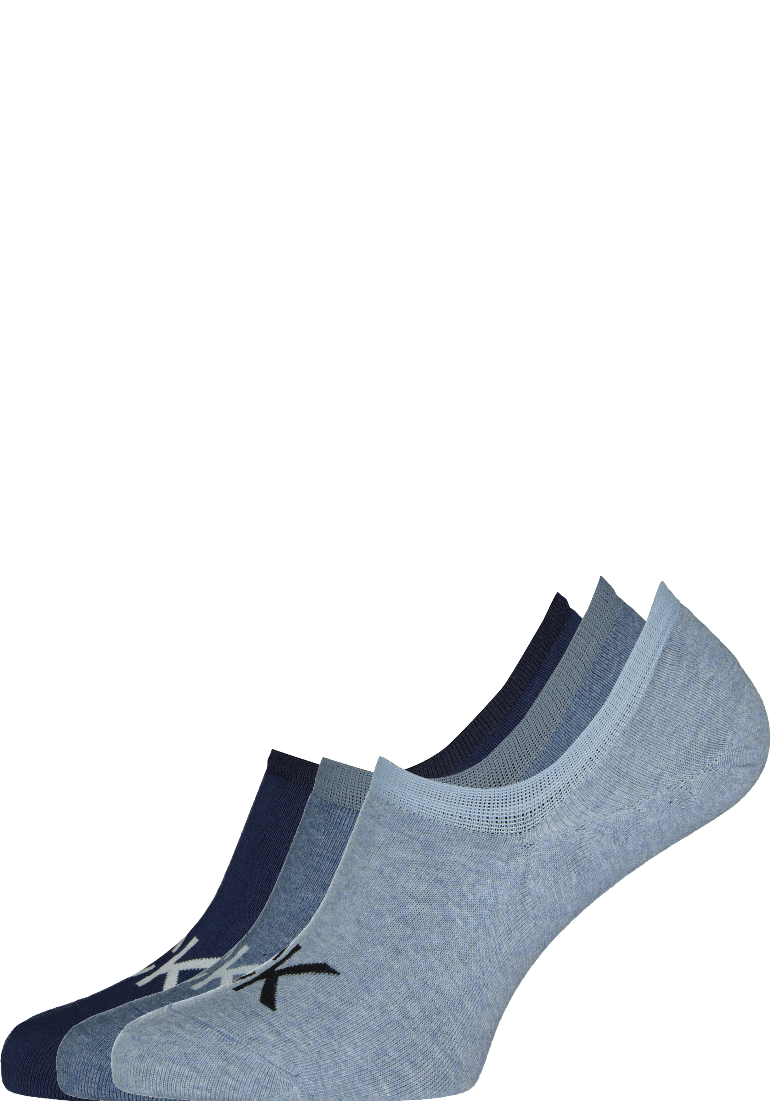 Calvin Klein herensokken Albert (3-pack), onzichtbare sokken, drie tinten denim blauw