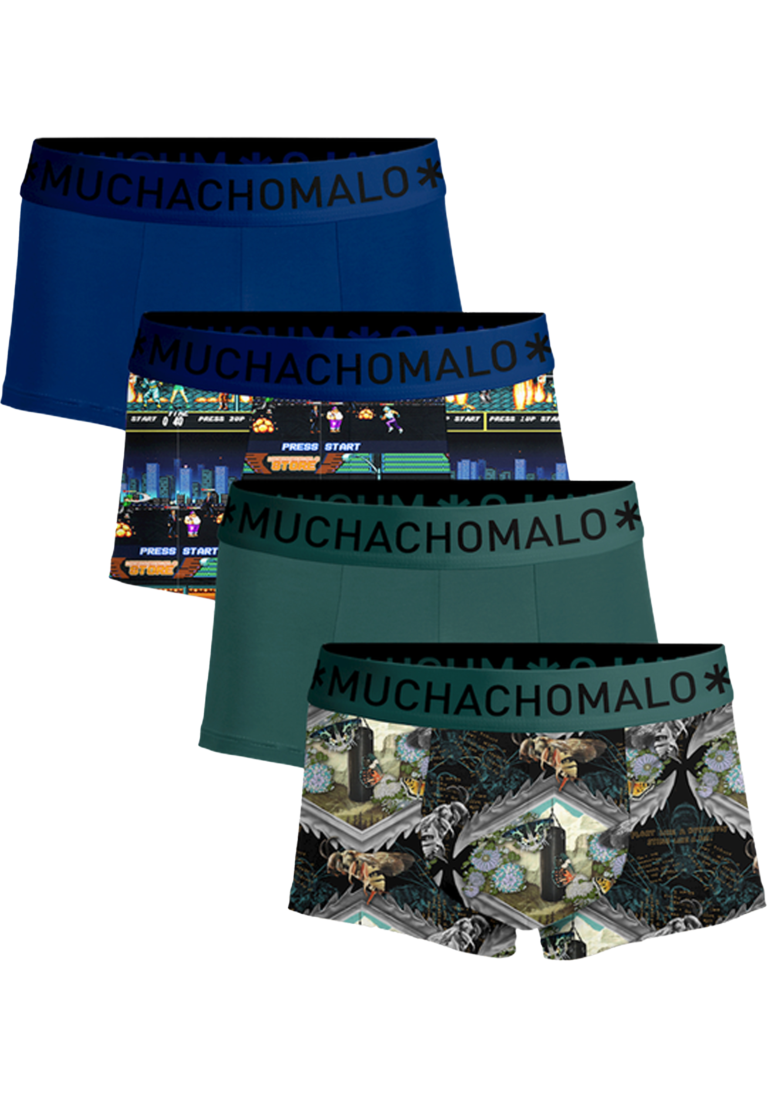 Muchachomalo boxershorts, heren boxers kort (4-pack), Muhammad Ali Experience