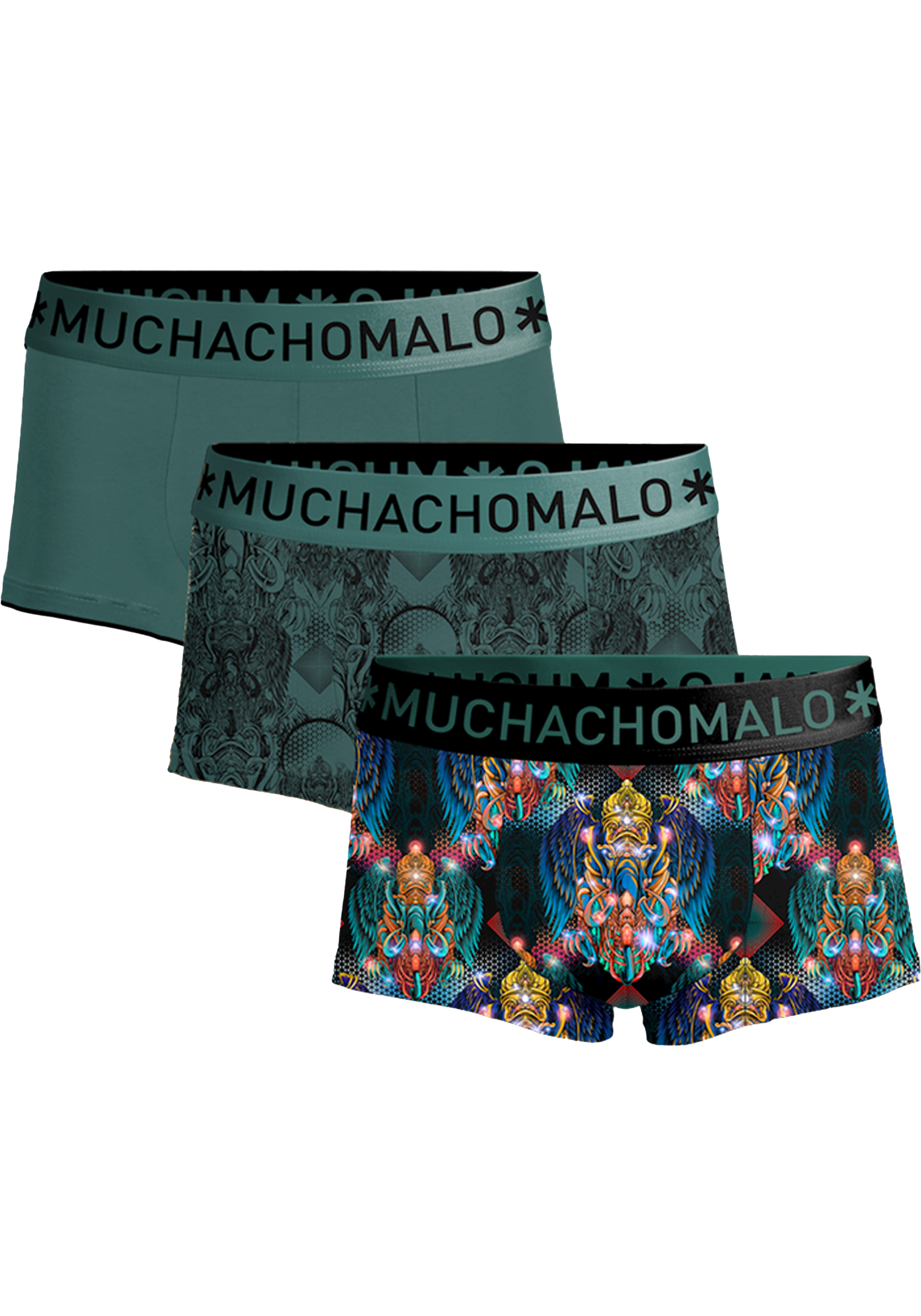 Muchachomalo boxershorts, heren boxers kort (3-pack), Trunks Myth Indo