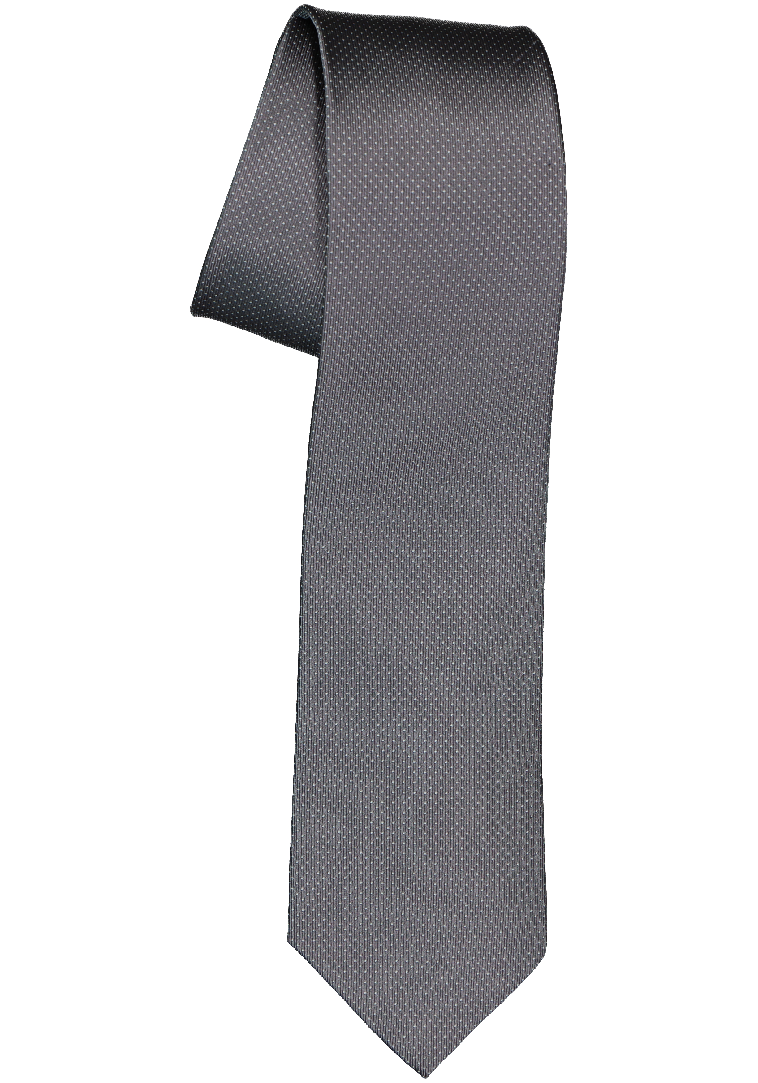 Michaelis  stropdas, zijde, antraciet grijs met wit gestipt