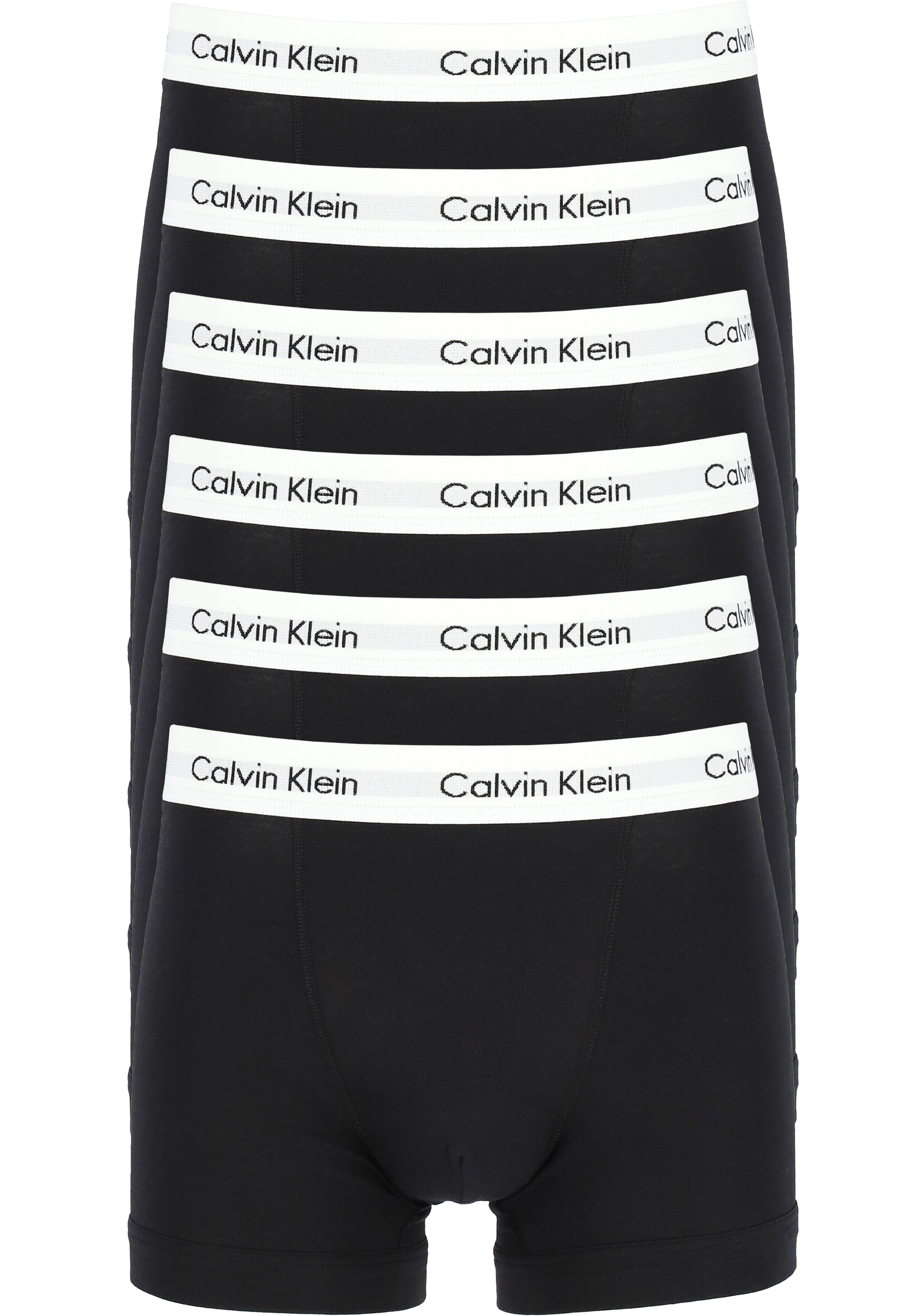 Actie 6-pack: Calvin Klein trunks, heren boxers normale lengte, zwart