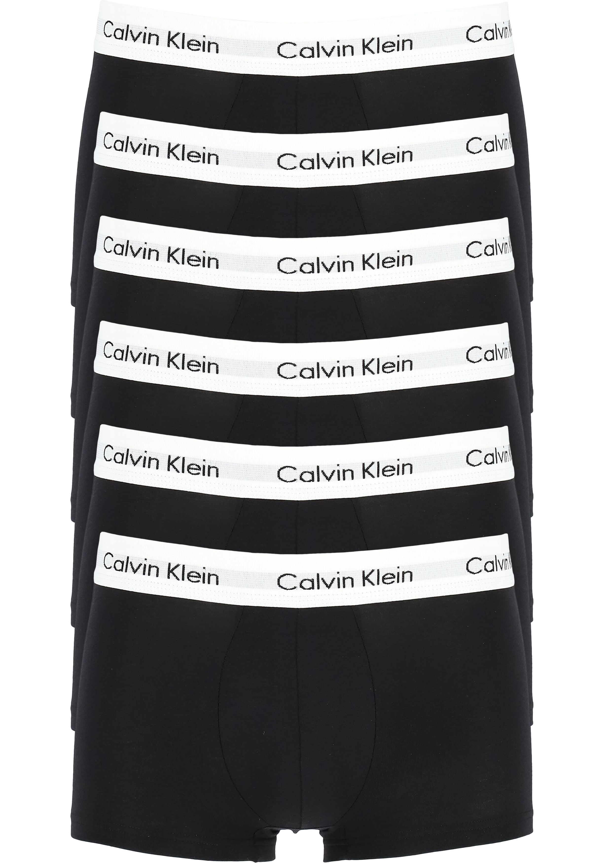 Actie 6-pack: Calvin Klein low rise trunks, lage heren boxers kort, zwart