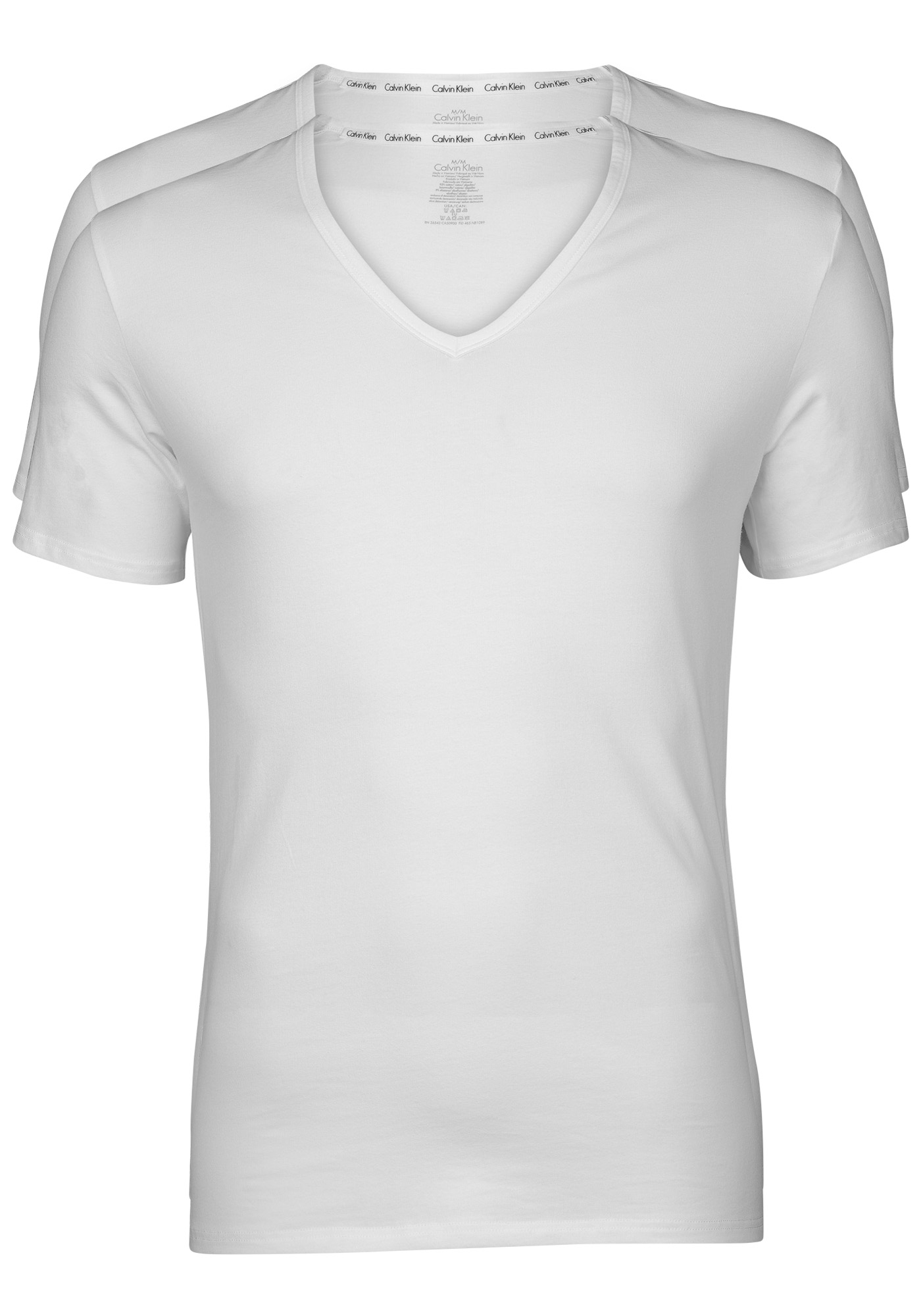 Calvin Klein Modern Cotton T-shirts (2-pack), stretch V-hals, wit 