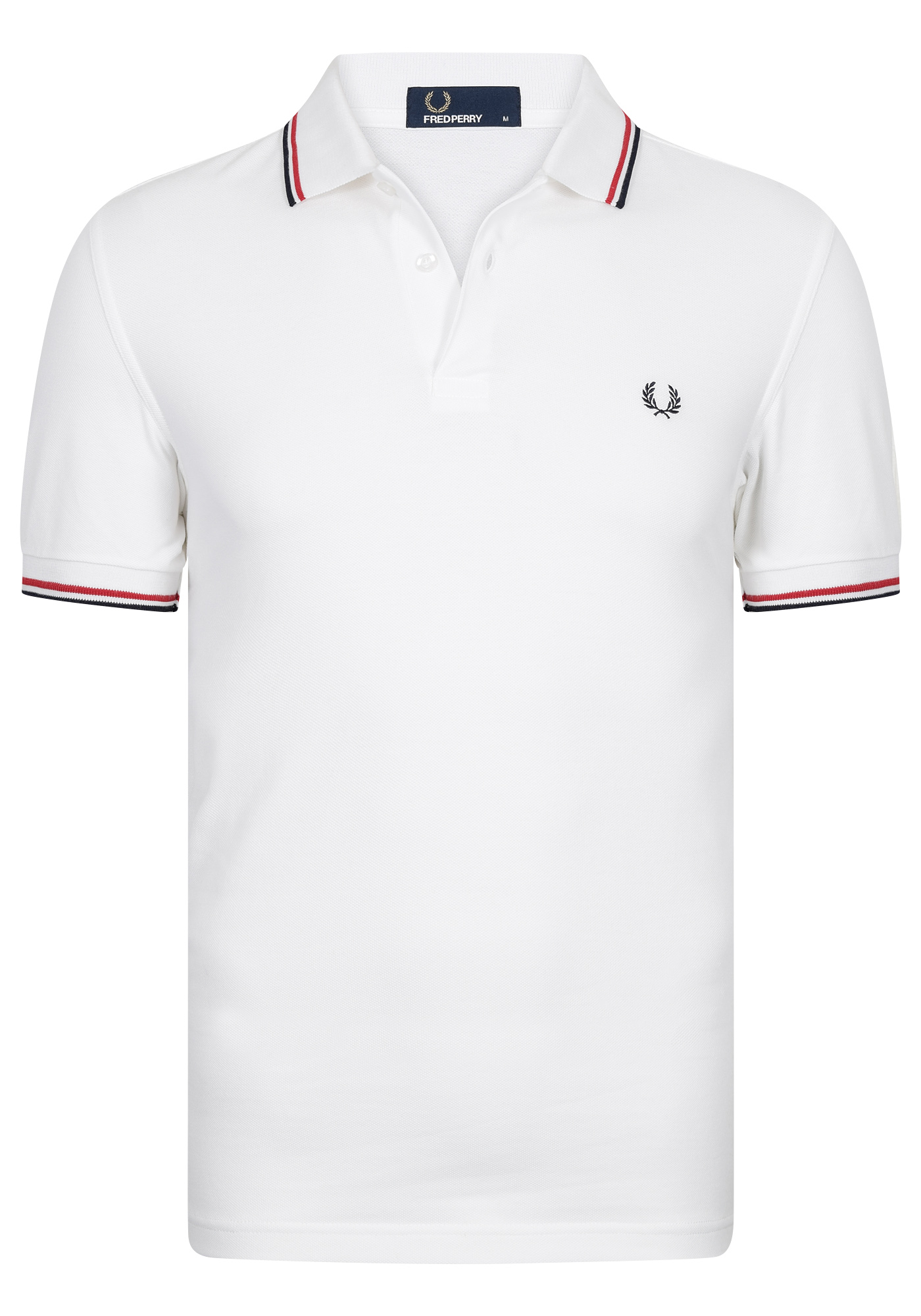 Fred Perry M3600 polo twin tipped shirt, heren polo White / Bright Red / Navy