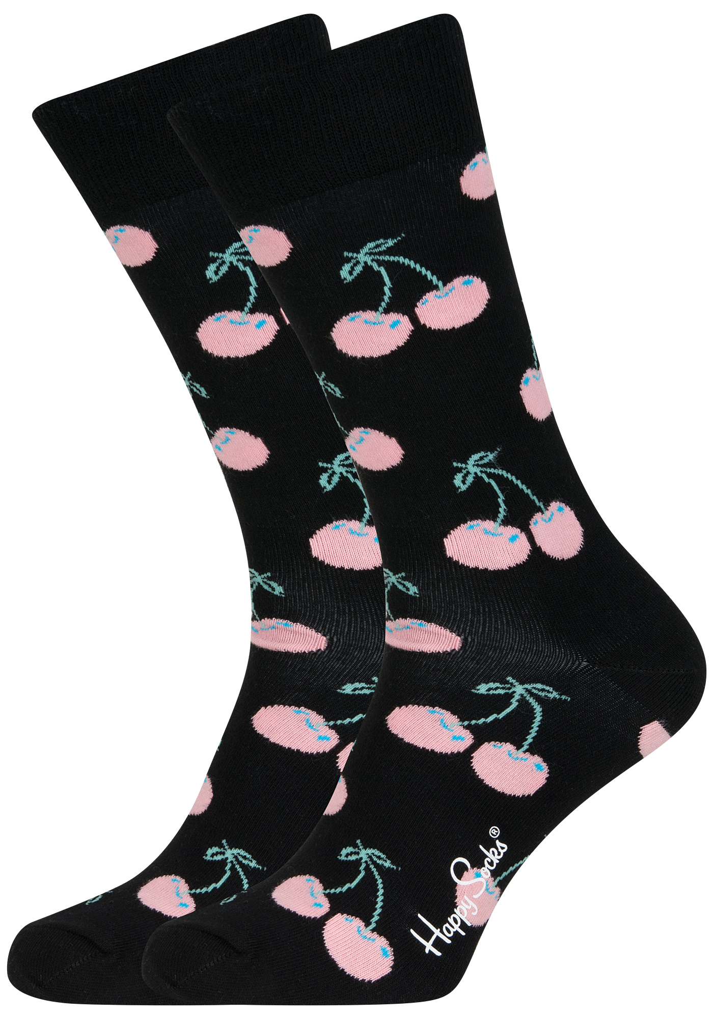 Happy Socks sokken Cherry Sock, zwart met roze