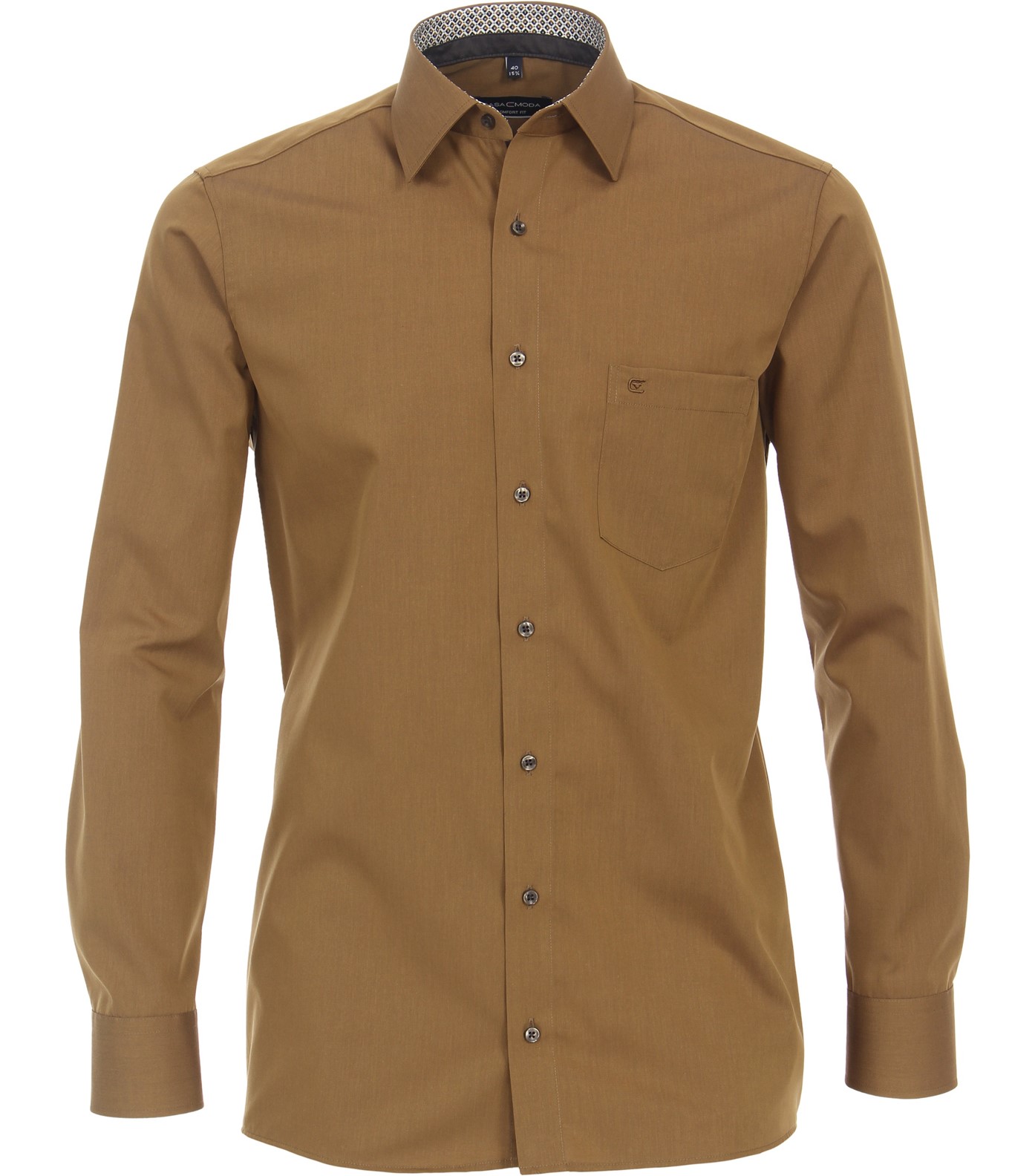 CASA MODA comfort fit overhemd, bruin (contrast)