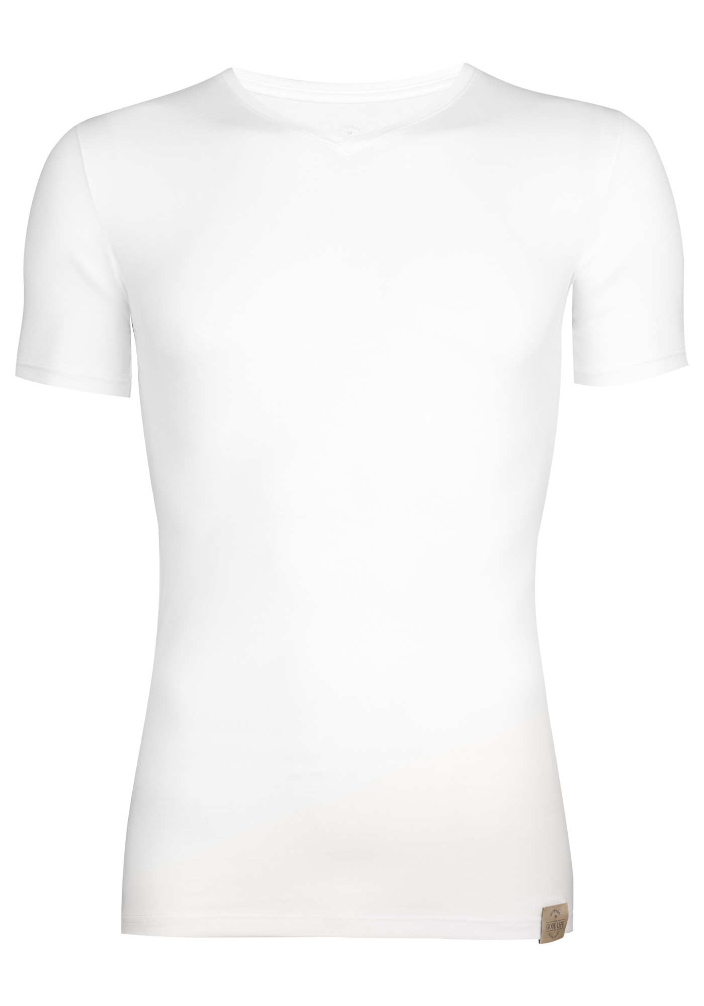 RJ Bodywear The Good Life T-shirts (2-pack), slim fit heren T-shirts V-hals, wit 