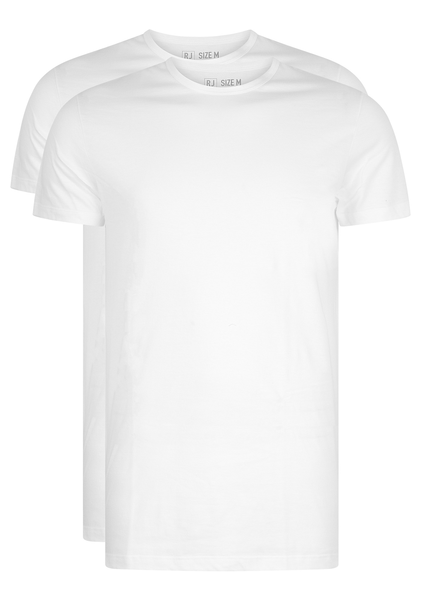 RJ Bodywear Everyday Utrecht T-shirts (2-pack), extra lange heren T-shirts O-hals smal, wit