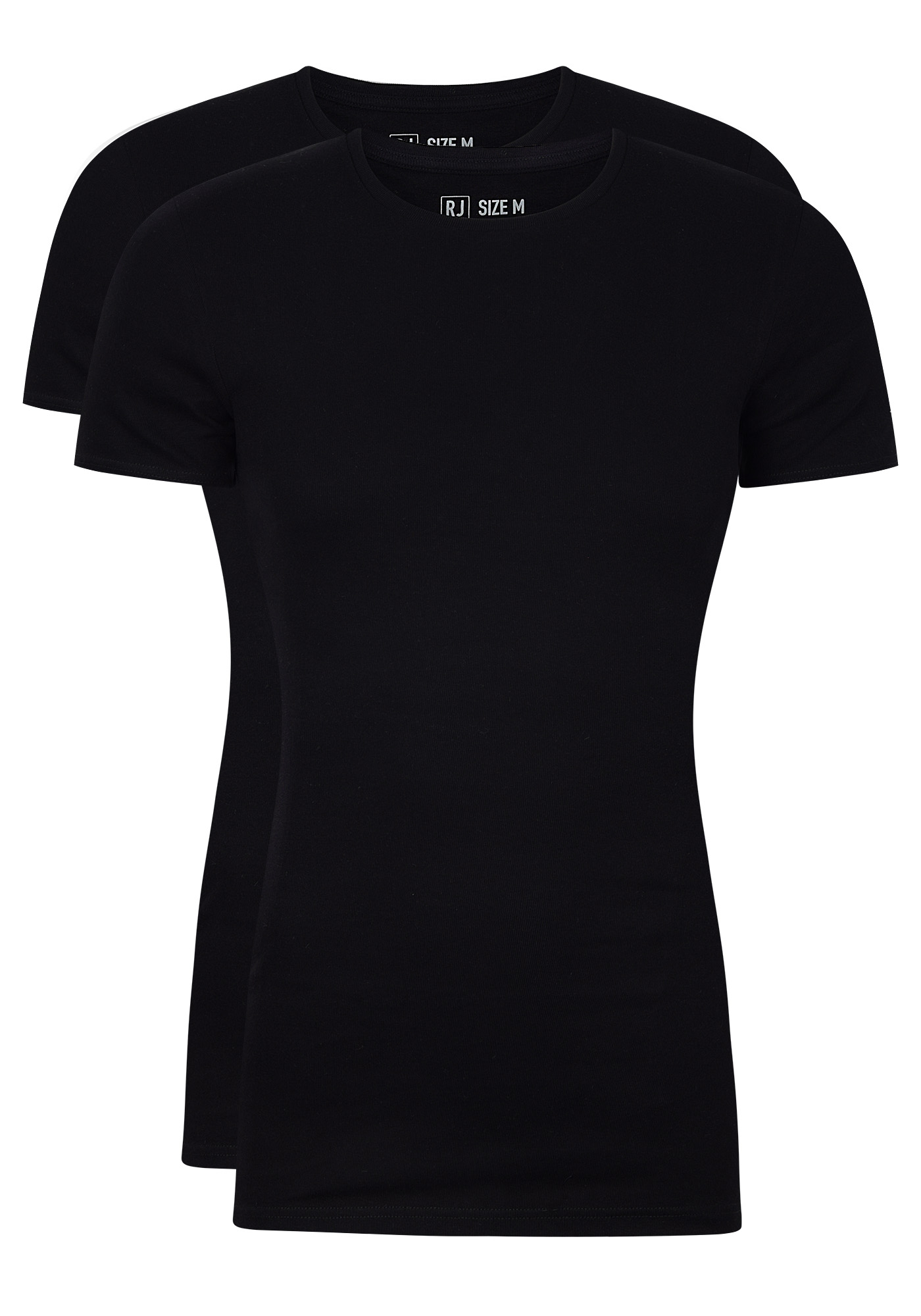 RJ Bodywear Everyday Groningen T-shirts (2-pack), heren rib T-shirts O-hals, zwart
