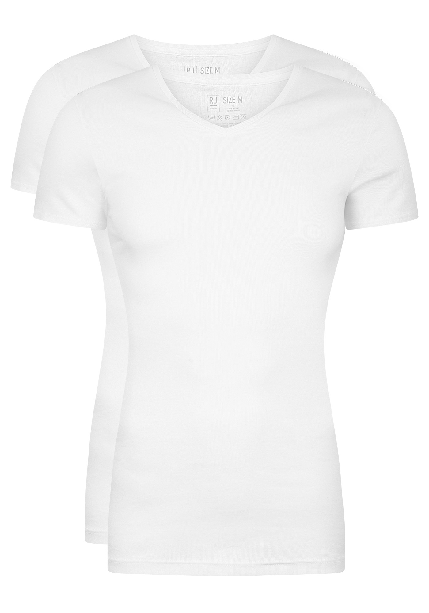 RJ Bodywear Everyday Leeuwarden T-shirts (2-pack), heren rib T-shirts V-hals, wit