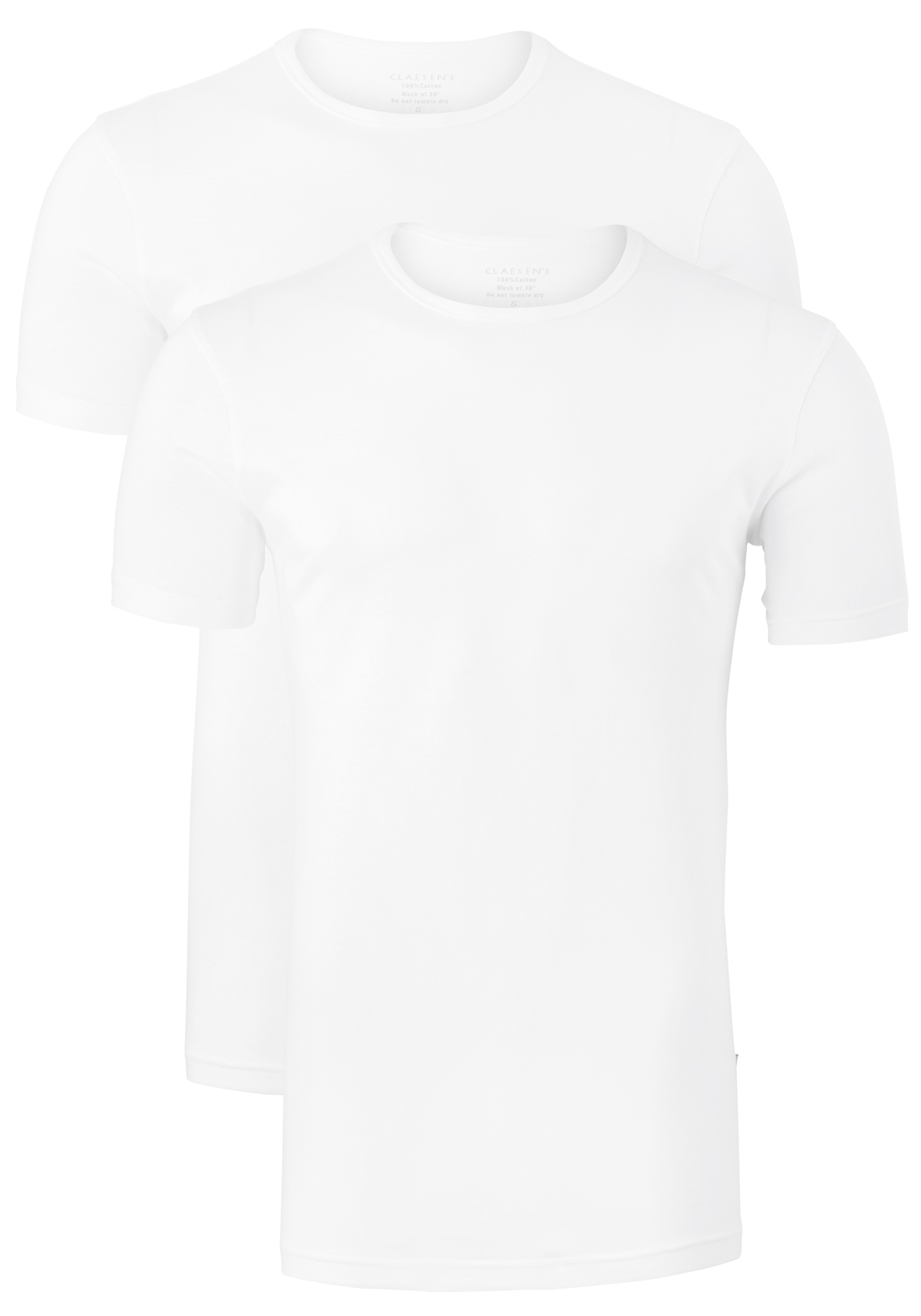 Claesen's Basics T-shirts (2-pack), heren T-shirts O-hals, wit