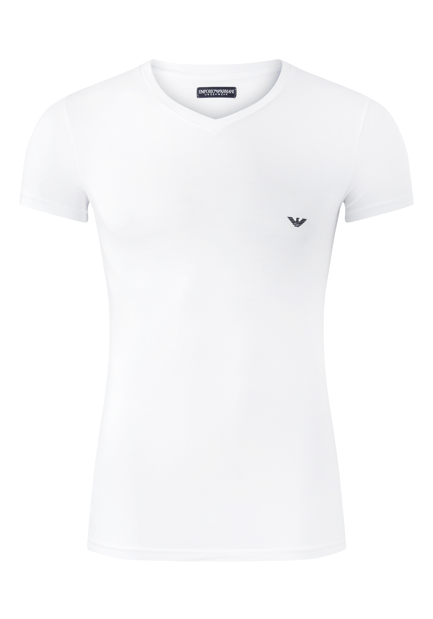 Emporio Armani T-shirt Iconic (1-pack), heren stretch T-shirt V-neck, wit  