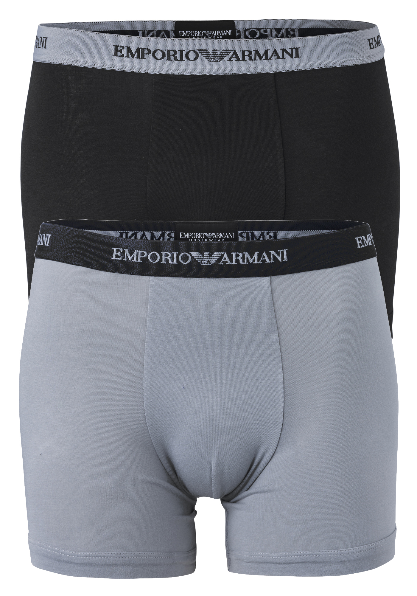 Emporio Armani Boxers Essential Core (2-pack), heren boxers normale lengte, zwart en grijs