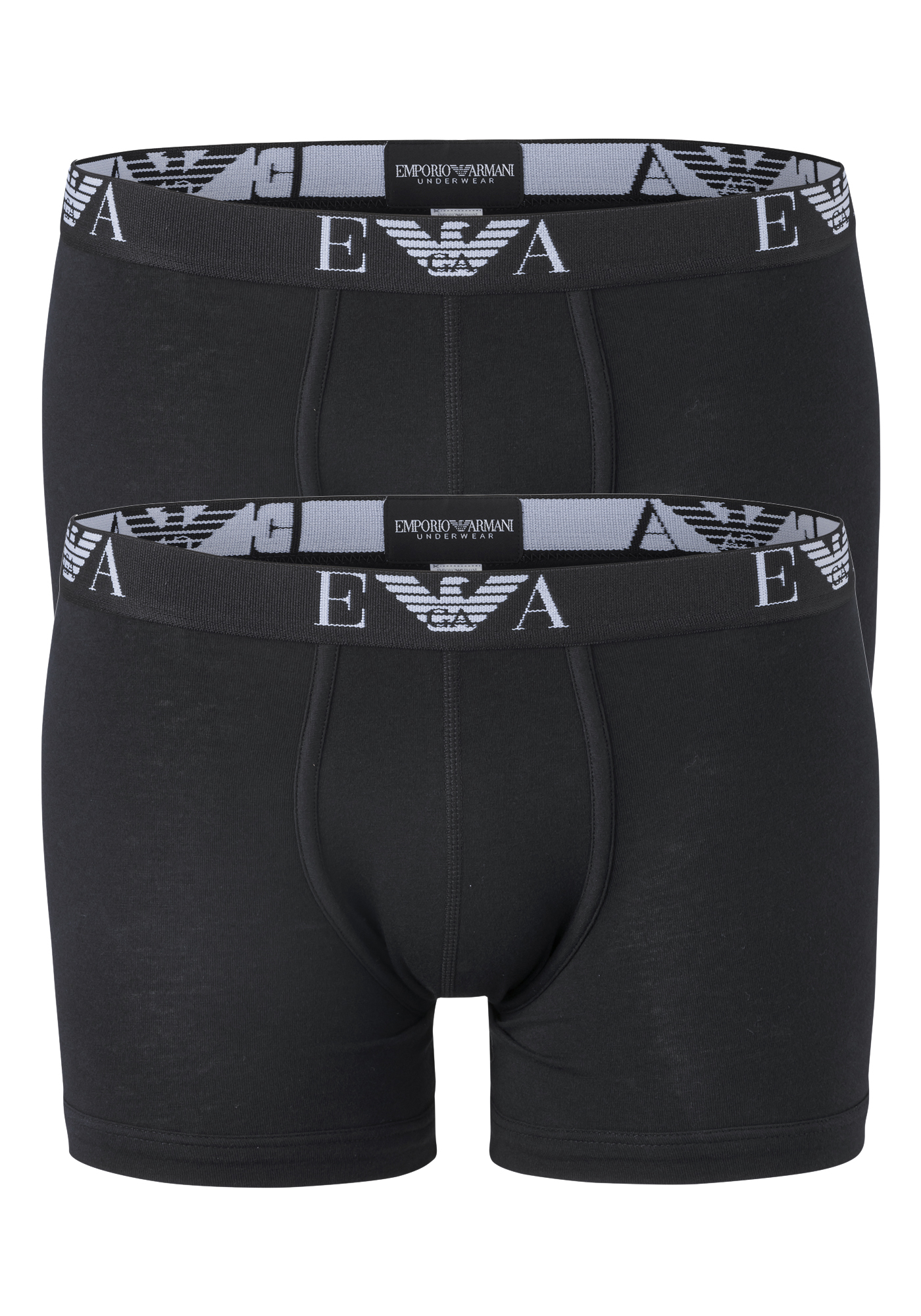 Emporio Armani Boxers Essential Monogram (2-pack), heren boxers normale lengte, zwart