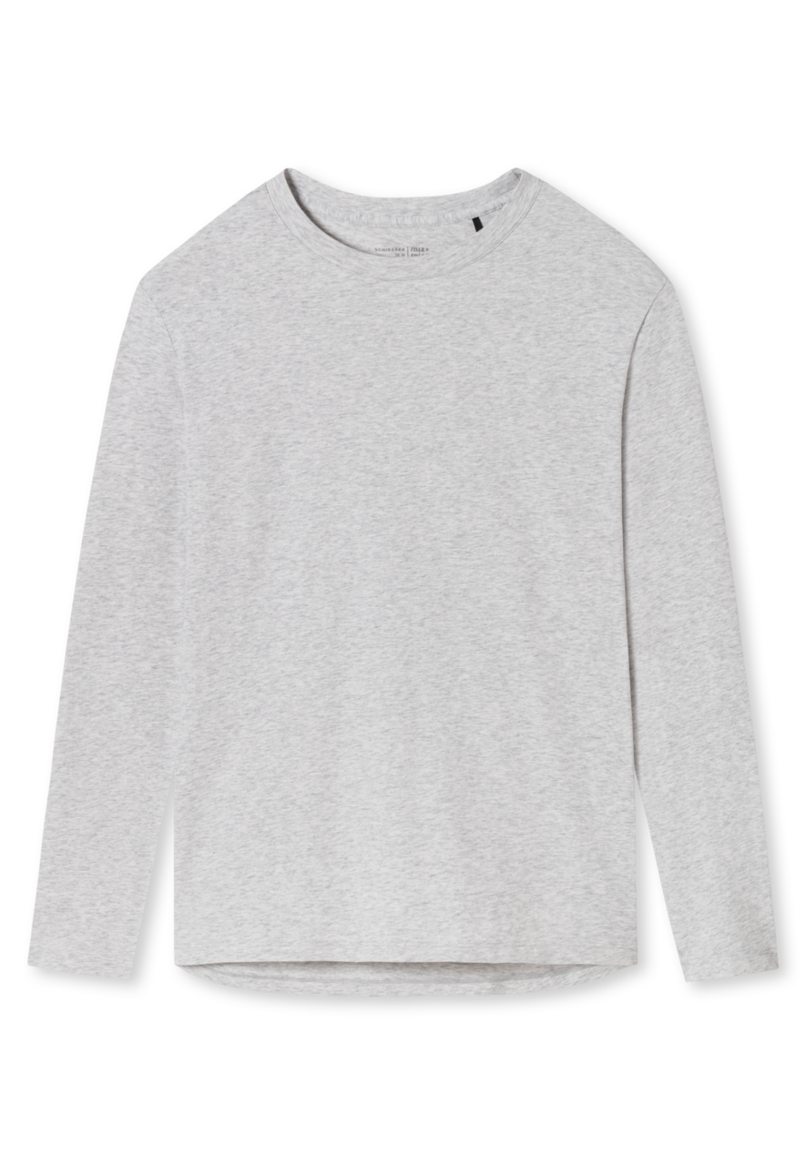 SCHIESSER Mix+Relax T-shirt, dames shirt lange mouwen grijs-gemeleerd