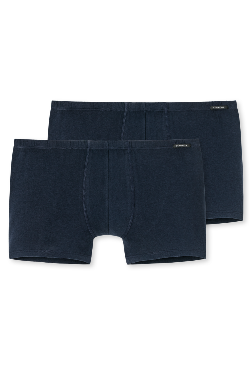 SCHIESSER Cotton Essentials boxer (2-pack), heren short donkerblauw