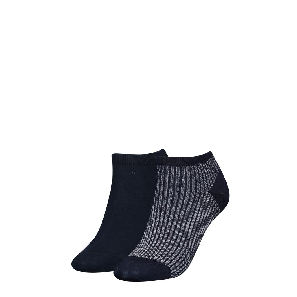 Tommy Hilfiger Sneaker Ithaca Stripe (2-pack), dames enkelsokken, donkerblauw gestreept