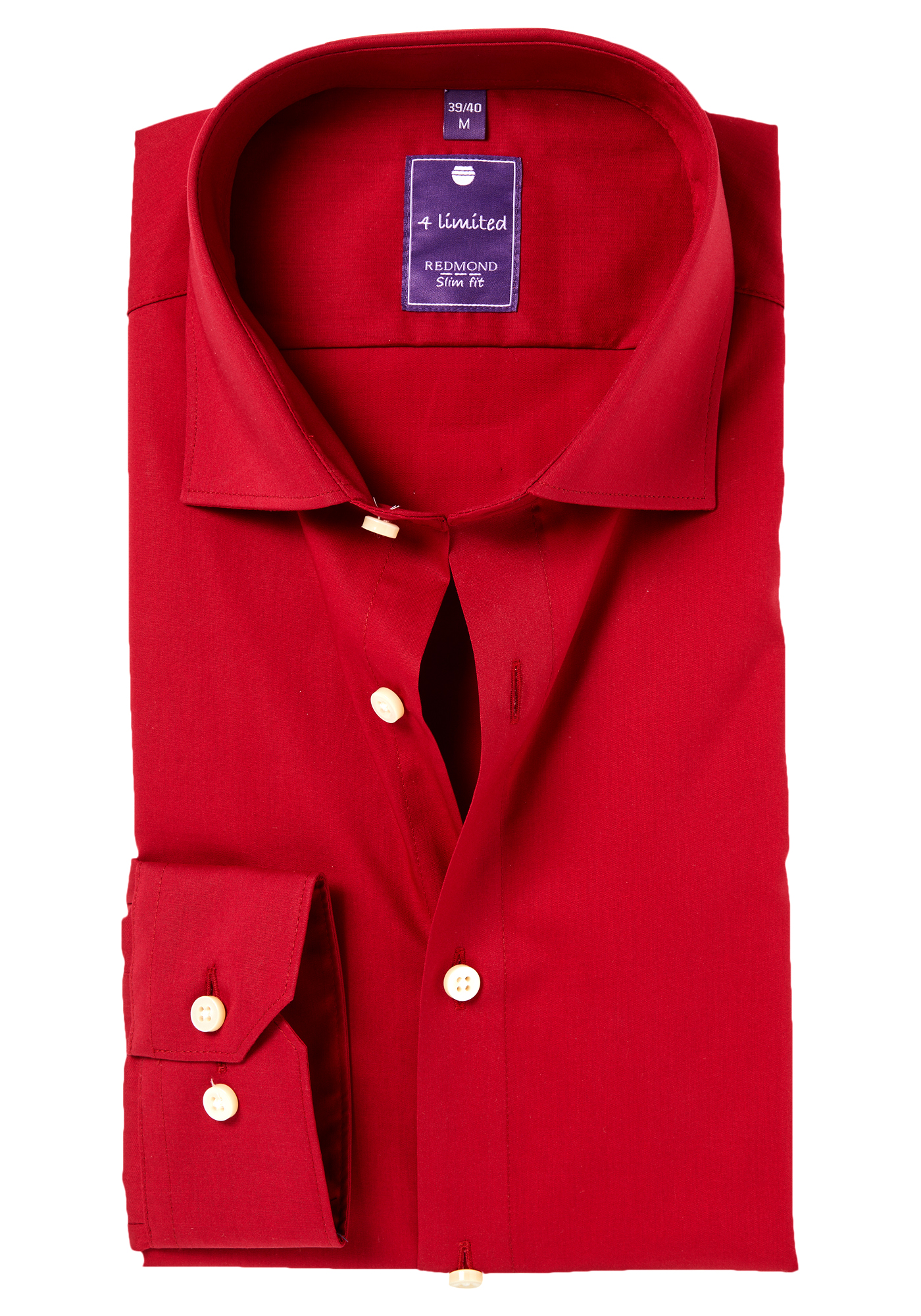 Redmond slim fit overhemd, rood