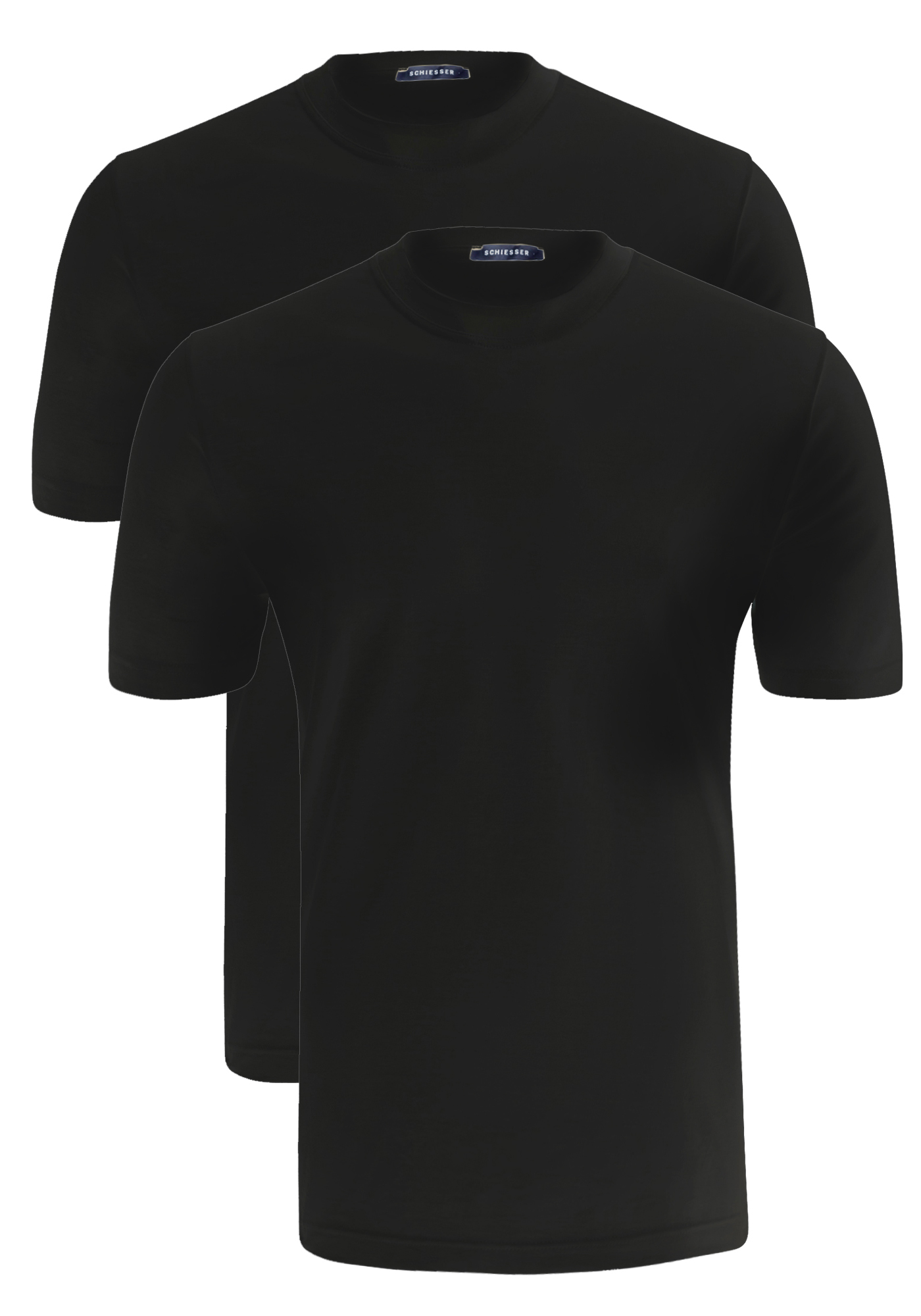 SCHIESSER American T-shirts (2-pack), O-hals, zwart