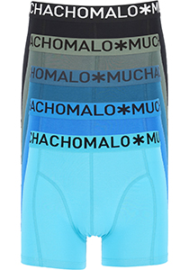 Muchachomalo heren boxershorts (5-pack), light cotton solid, zwart, donkerblauw, kobalt, lichtblauw, groen
