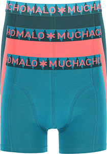 Muchachomalo heren boxershorts (3-pack), heren boxers normale lengte Solid, groen, rood, grijs