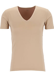 Mey Dry Cotton functional T-shirt (1-pack), heren T-shirt regular fit diepe V-hals, huidskleur