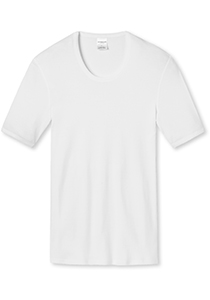 SCHIESSER Essentials T-shirt (1-pack), Feinribb met O-hals, wit         