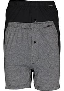 SCHIESSER Cotton Essentials boxershorts wijd (2-pack), tricot, zwart en fijn gestreept
