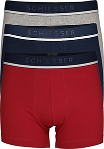 SCHIESSER 95/5 shorts (3-pack), grijs, blauw en rood