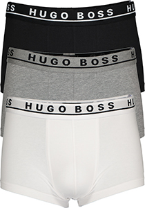 HUGO BOSS trunk (3-pack), heren boxers kort, zwart, wit en grijs