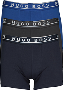 HUGO BOSS boxer brief (3-pack), heren boxers normale lengte, kobalt, navy en grijs 