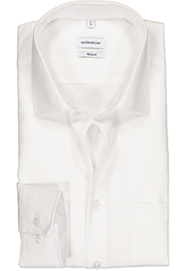 Seidensticker regular fit overhemd, mouwlengte 7, wit