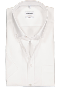 Seidensticker regular fit overhemd, korte mouw met button-down kraag, wit