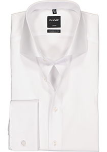 OLYMP Luxor modern fit overhemd, dubbele manchet, wit