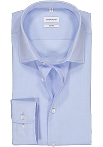 Seidensticker shaped fit overhemd, mouwlengte 7, blauw