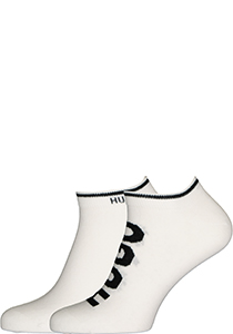 HUGO logo sokken (2-pack), unisex enkelsokken, wit