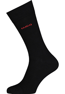 HUGO logo sokken (2-pack), herensokken katoen, zwart